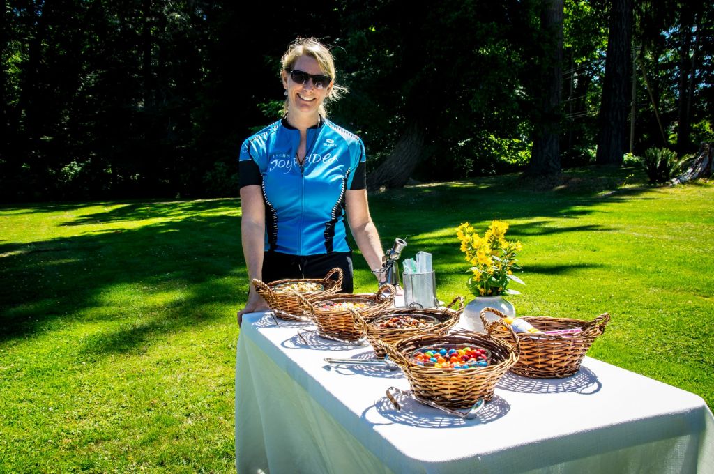 Before you even start cycling Laurel offers an assortment of snacks…and even sunscreen